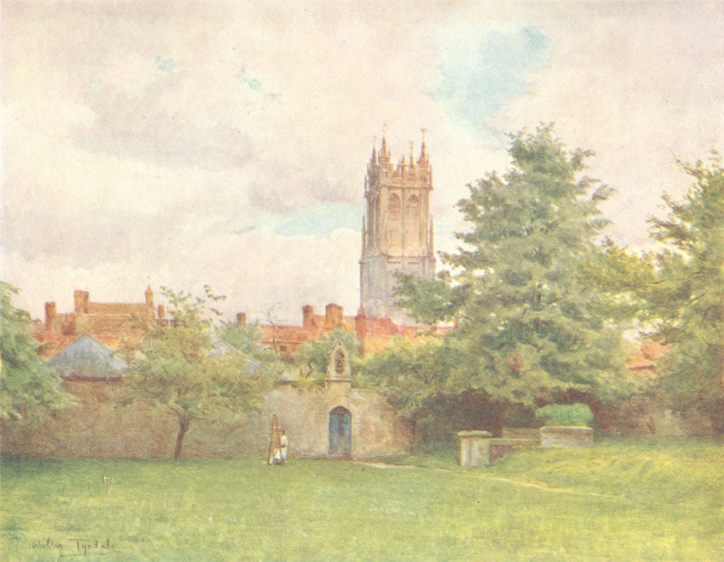 SOMERSET. Glastonbury Steeple Abbey Gdns 1906 old antique print picture